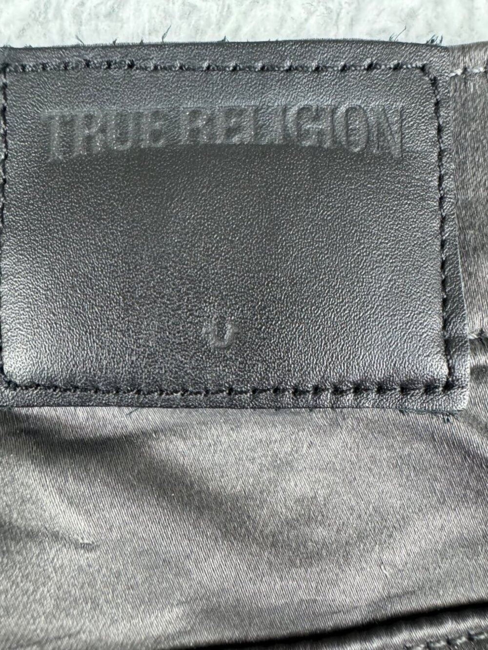 Smalls X True Religion Mid Rise Halle Coated Skinny Jeans 30 Black Vtg USA Retro - Picture 7 of 16